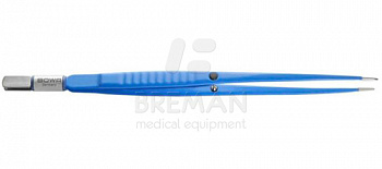 Пинцет биполярный, прямой, 8 мм х 2 мм, рифлённые, L= 220 мм